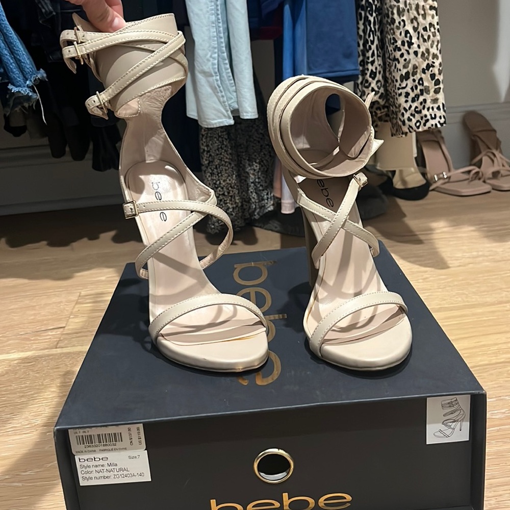 Only worn once. Bebe Mills heels